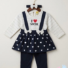 0-3 Months Baby Girl I Love Mom Skirt Set