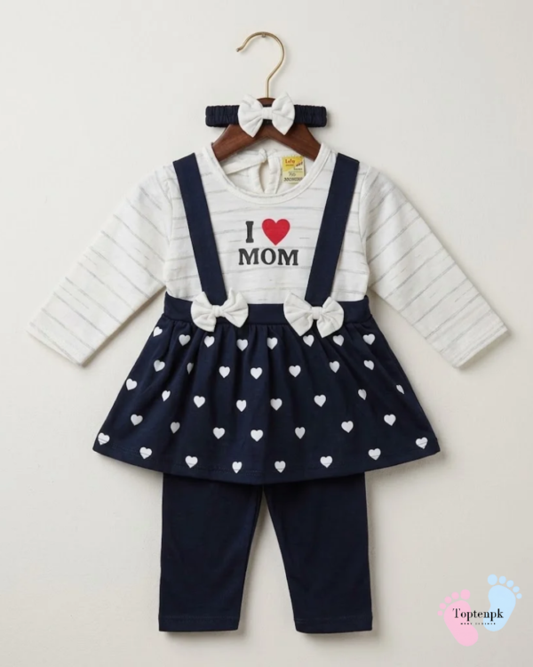 0-3 Months Baby Girl I Love Mom Skirt Set