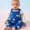 tp-cartoon-mouse-dungaree-set-blue 0-3 Months Mickey Mouse Print Romper
