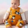 tp-cartoon-mouse-dungaree-set-mustard 0-3 Months Mickey Mouse Print Romper