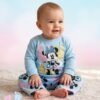 tp-cartoon-print-sweatshirt-set-baby-blue 0-3 Months Baby Mickey Mouse Set