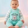 tp-happy-face-bear-set-turquoise 0-3 Months Baby Happy Face Bear Dungaree Set