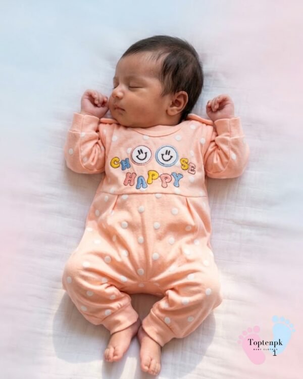 tp-happy-peach-romper-main New Born Baby Soft Comfy Romper