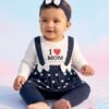 0-3 Months Baby Girl I Love Mom Skirt Set