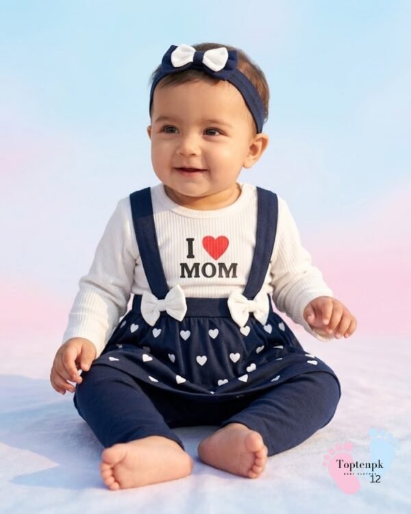 0-3 Months Baby Girl I Love Mom Skirt Set