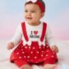 0-3 Months Baby Girl I Love Mom Skirt Set