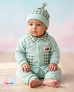New Born Gingham Collar Set