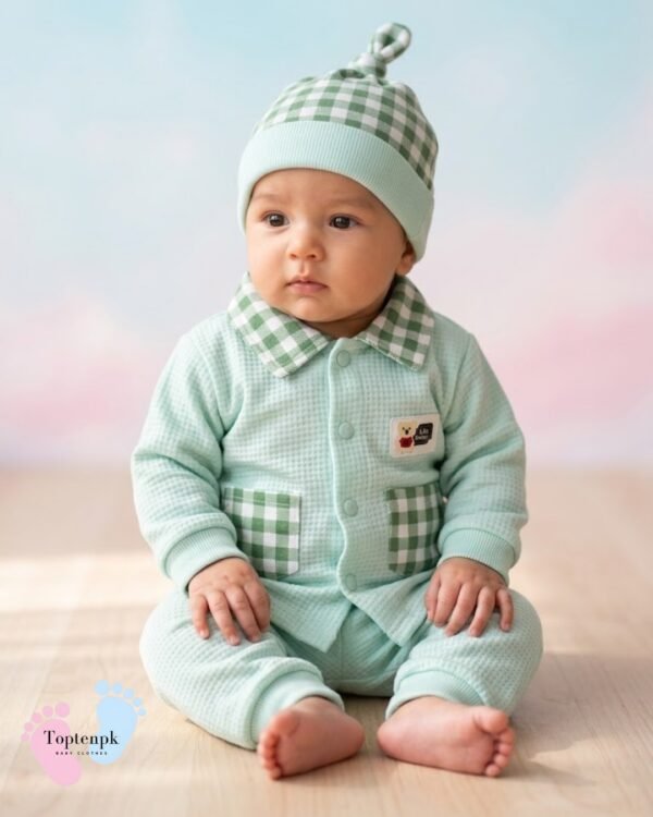 tp-newborn-gingham-set-mint-green New Born Gingham Collar Set