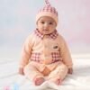 tp-newborn-gingham-set-peach New Born Gingham Collar Set