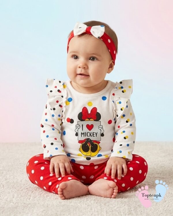 0-3 Months Baby Girl I Love Mickey