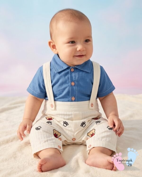 tp-suspender-shorts-set-blue 0-3 Months Baby Boy Suspender Set