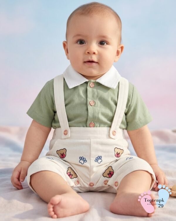 tp-suspender-shorts-set-mint-green 0-3 Months Baby Boy Suspender Set