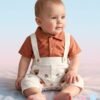 tp-suspender-shorts-set-orange 0-3 Months Baby Boy Suspender Set