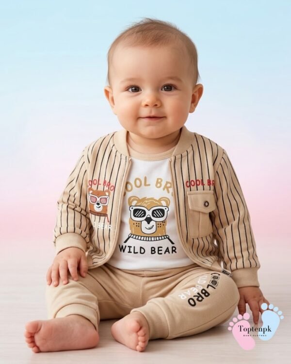 tp-wild-bear-jacket-set-beige Baby Wild Bear 3-Piece Jacket Set